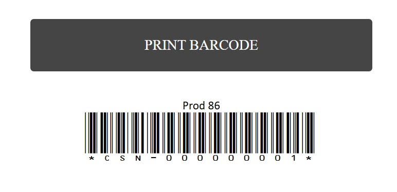 CyberStockroom barcode label printing feature showing how items can be tagged for inventory visibility on the Inventory Map.