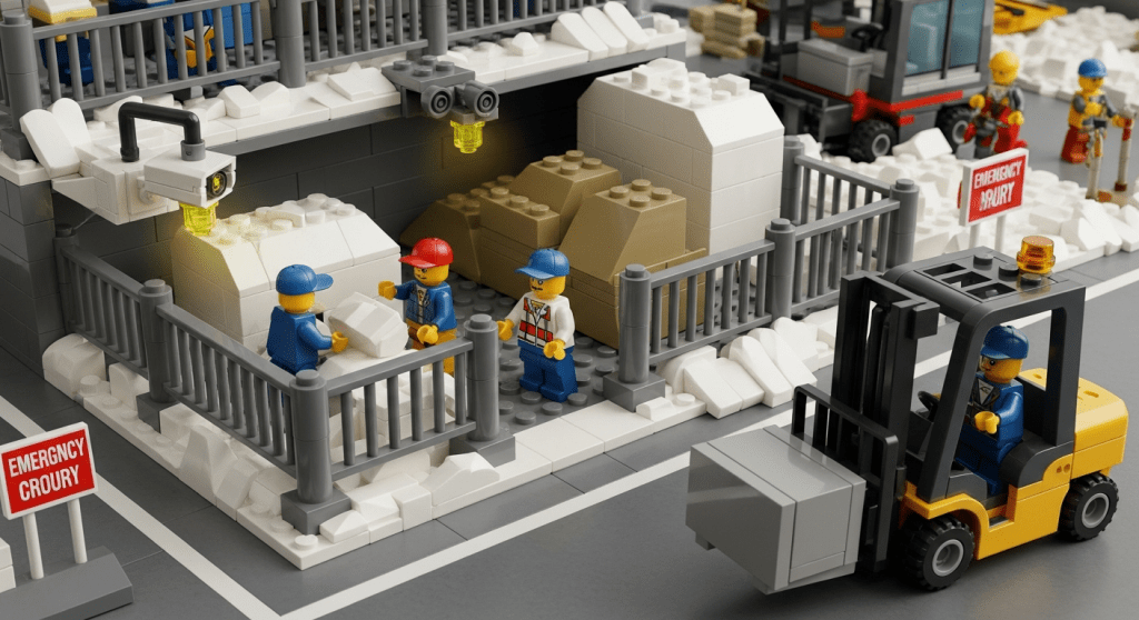 CyberStockroom’s map-based inventory system enhancing site security and winter safety by tracking materials and equipment across protected storage zones.