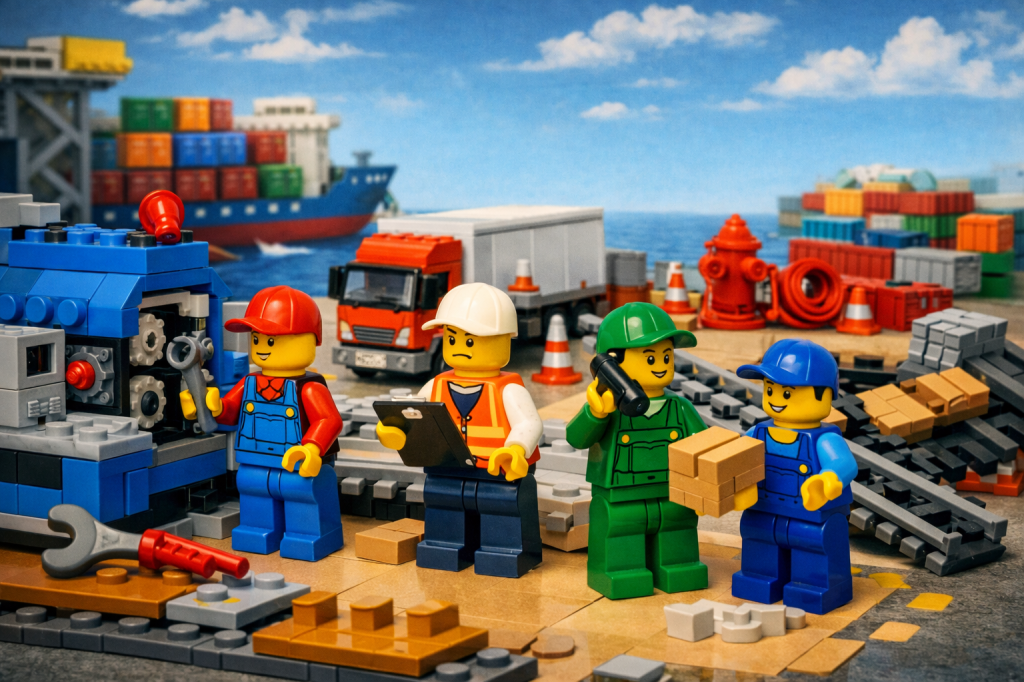 Manufacturing and logistics operations facing supply chain uncertainty, illustrating how CyberStockroom’s Inventory Map supports inventory visibility beyond just-in-time strategies.