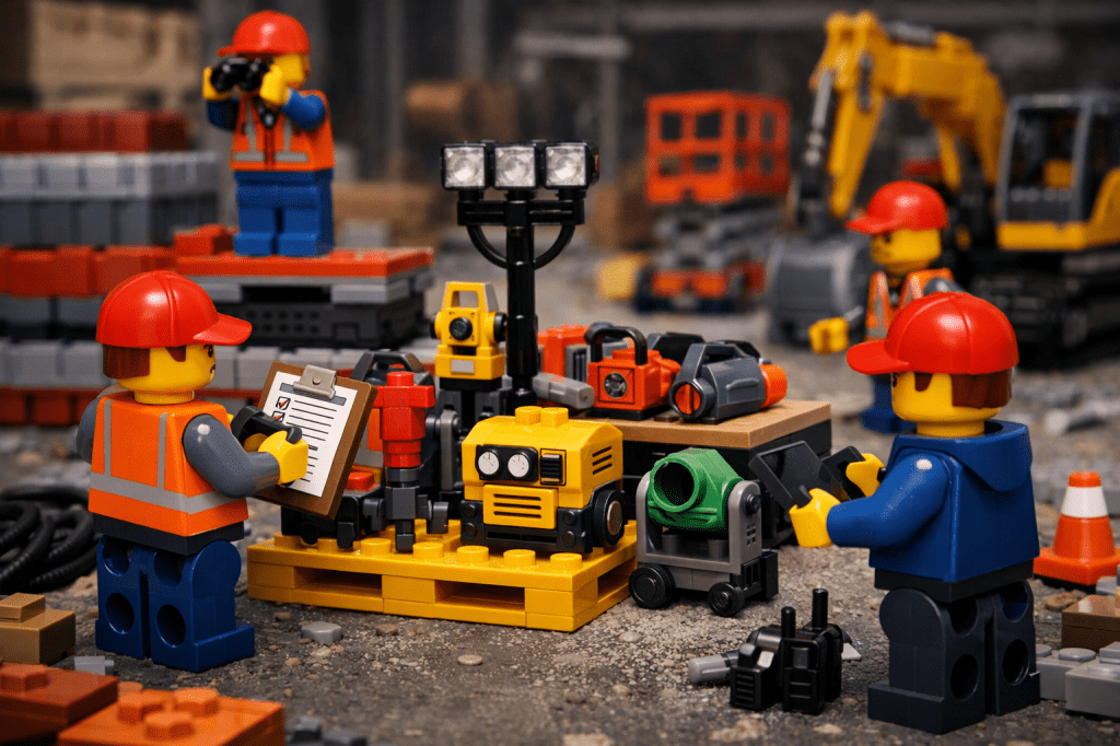 CyberStockroom inventory map illustrating a centralized inventory of rented construction equipment to improve inventory visibility, location tracking, and equipment accountability