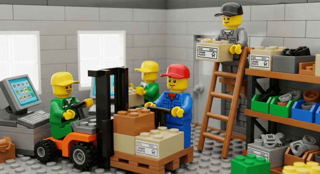 Ongoing spare parts management and replenishment activities in storage areas, aligned with the CyberStockroom Inventory Map to maintain accurate tracking and long-term inventory visibility