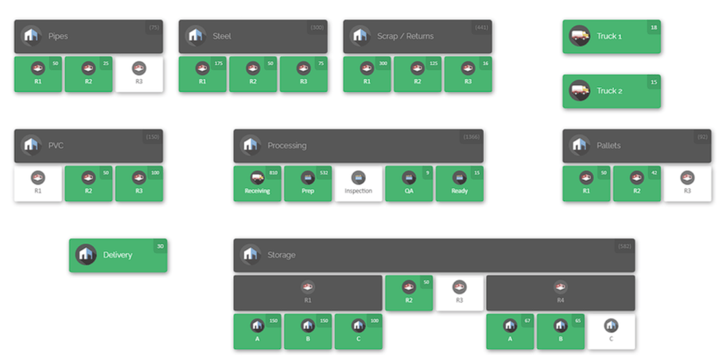 CyberStockroom's Example of an interactive inventory map for a construction site